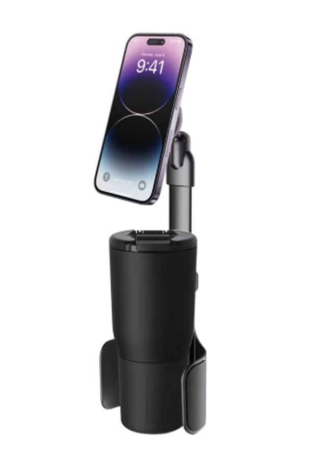 PAST WORLD 2-in-1 Cup Holder Phone Mount – Adjustable Car Mount with MagSafe Compatibility, Extendable Arm & - Image 3